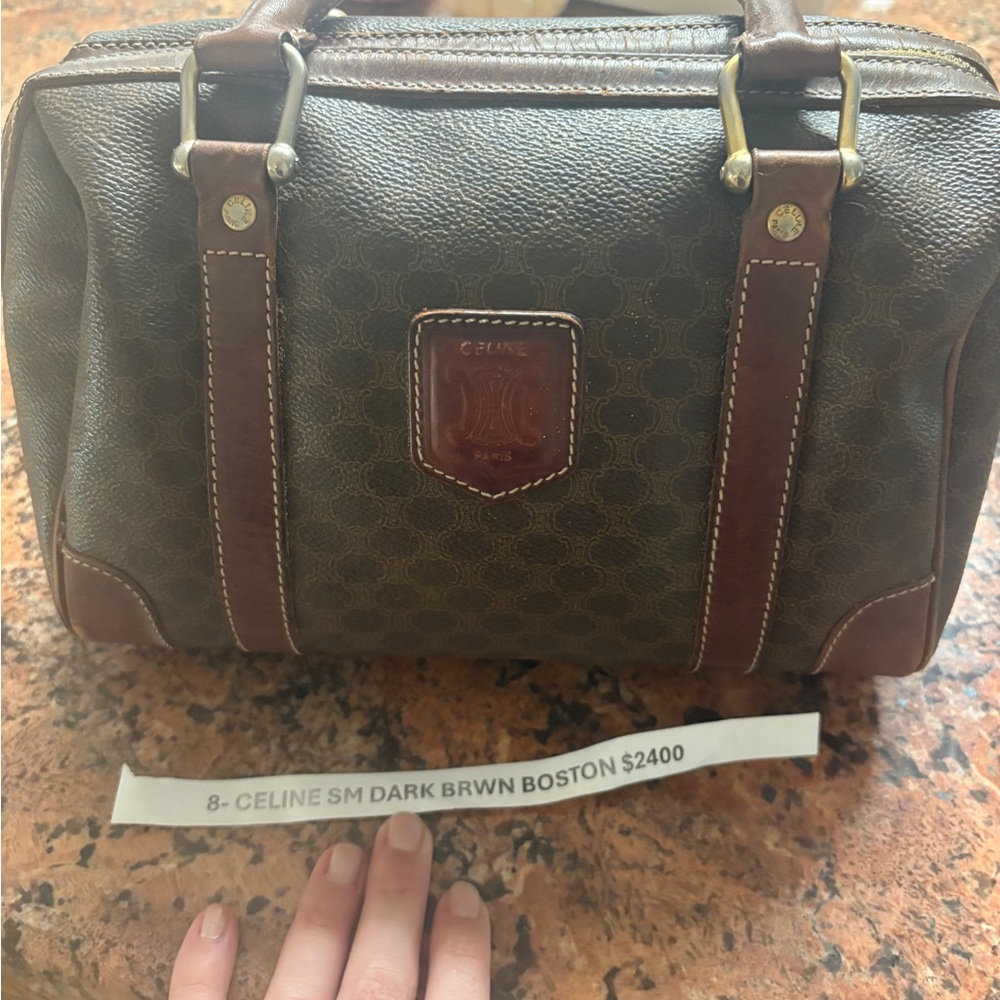 Celine Brown Patterned Duffel Bag - image 1